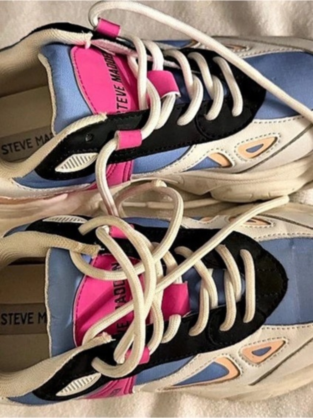 Steve Madden Possession Chunky Platform Sneaker Sneakers Blue & Pink US 7